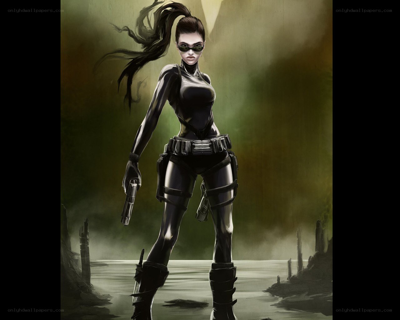 female agent in black suit
