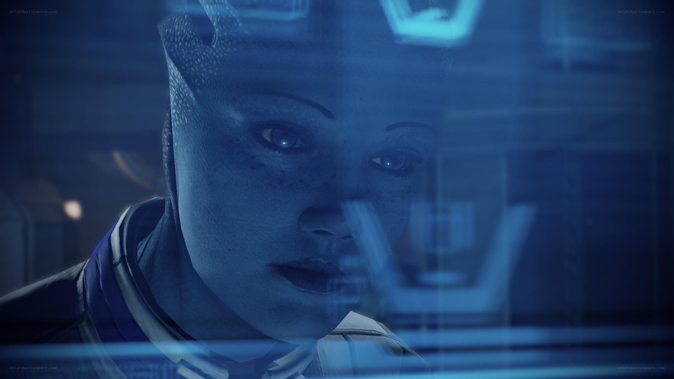 female alien in blue light