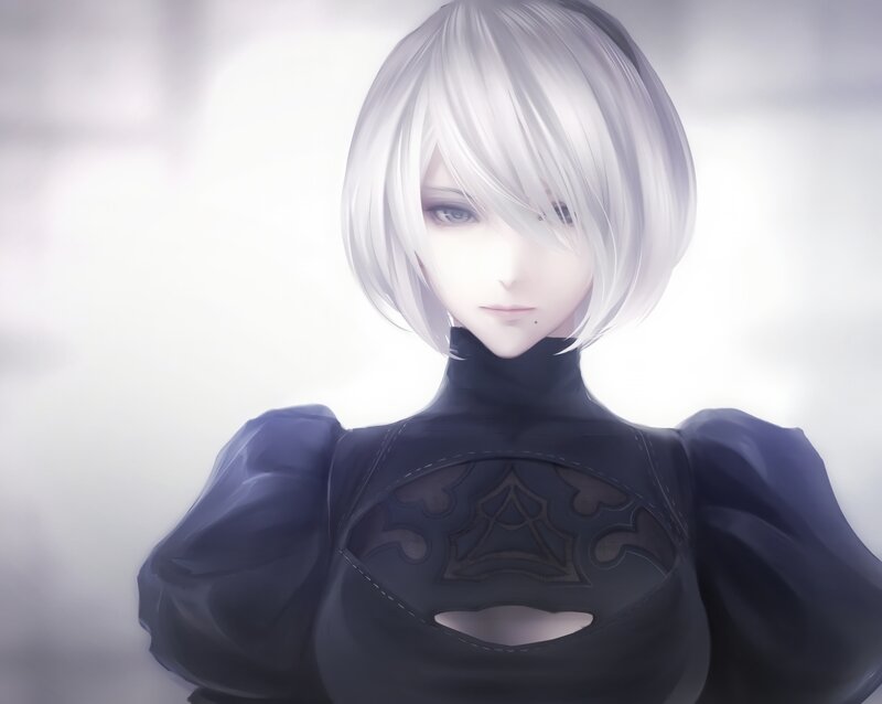Female Android Character — White, Serene