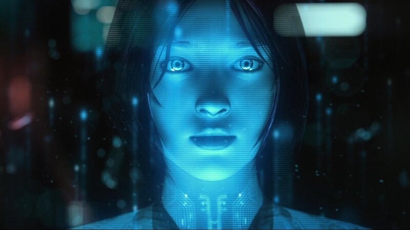 Female Android Face — Blue