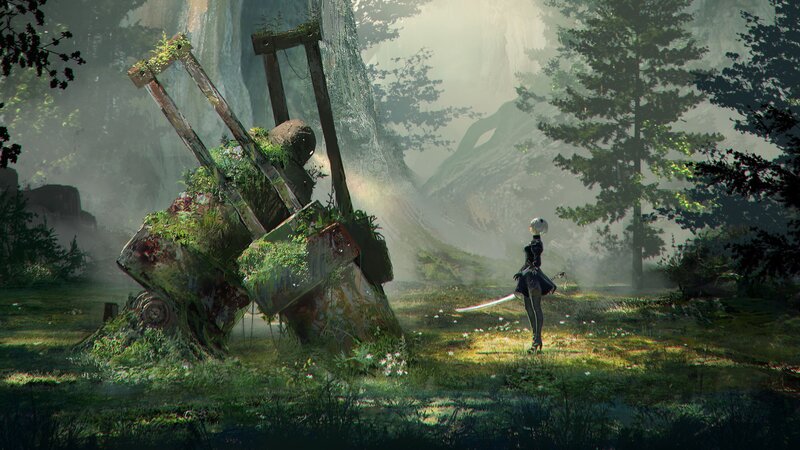 Female Android in Forest