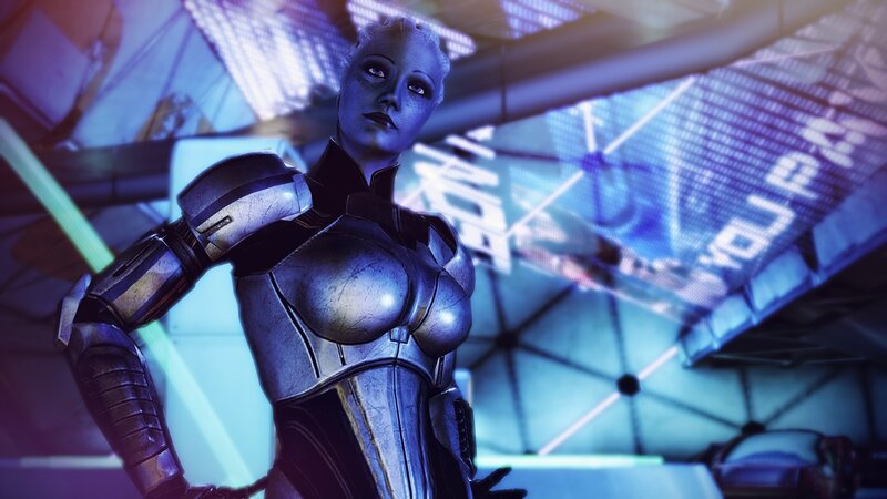 female android in futuristic setting