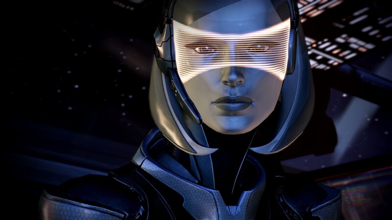 Female Android in Helmet