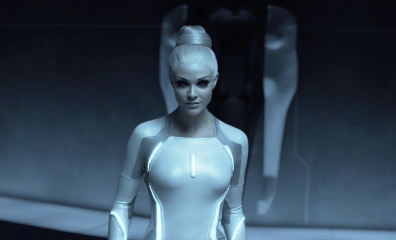 female android in white suit