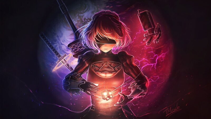 Female Android Warrior — Purple