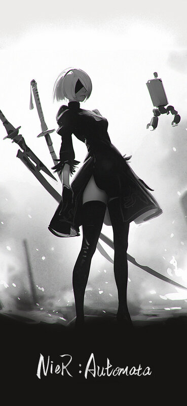 Female Android with Swords