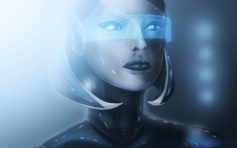 Female Android with Visor
