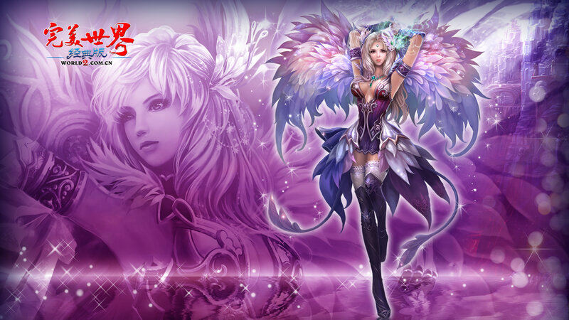 Female Angel Character — Purple