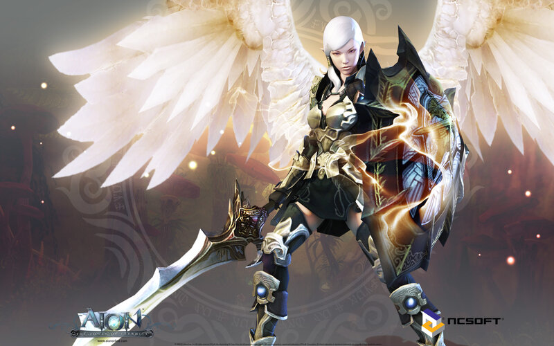 Female Angel Warrior — White, Dramatic, Digital Art, Wings, Sword, Armor