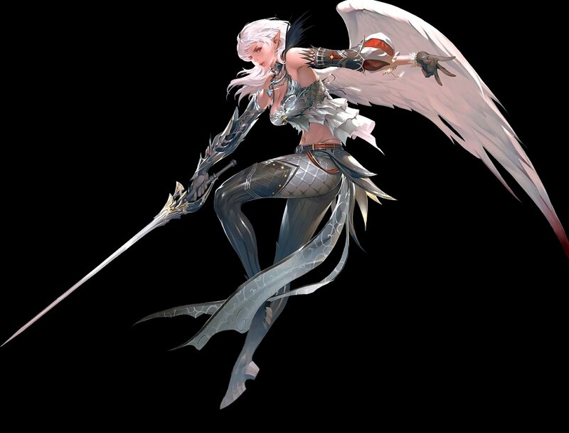 Female Angel Warrior — White