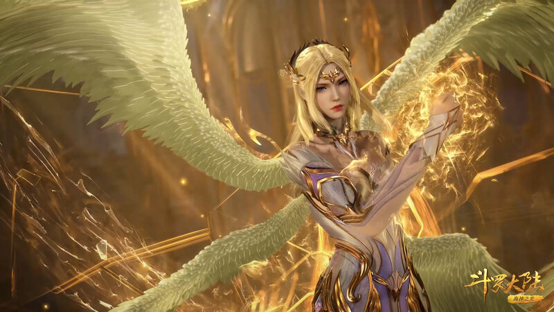 Female Angel with Wings — Gold