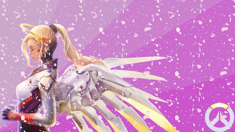 Female Angel with Wings — Purple, Serene