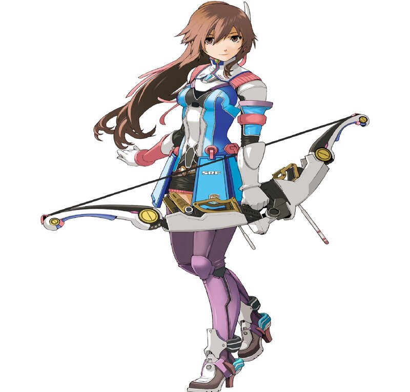 Female Archer Character — Blue