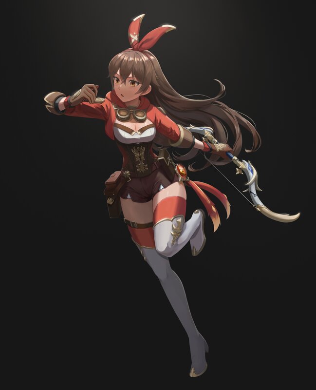 Female Archer Character — Brown, Dynamic
