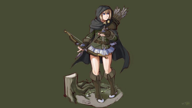 Female Archer Character — Green, Neutral