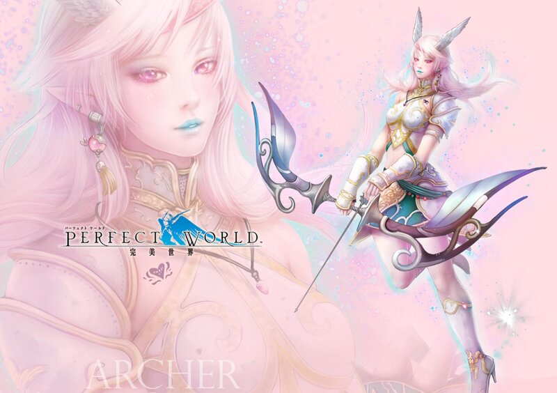Female Archer Character — Pink, Fantasy, Digital Art