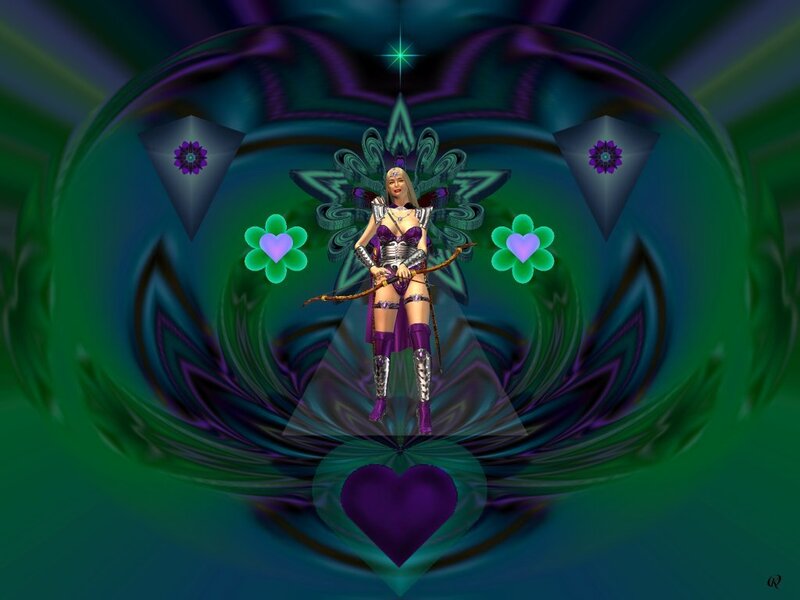 Female Archer Character — Purple