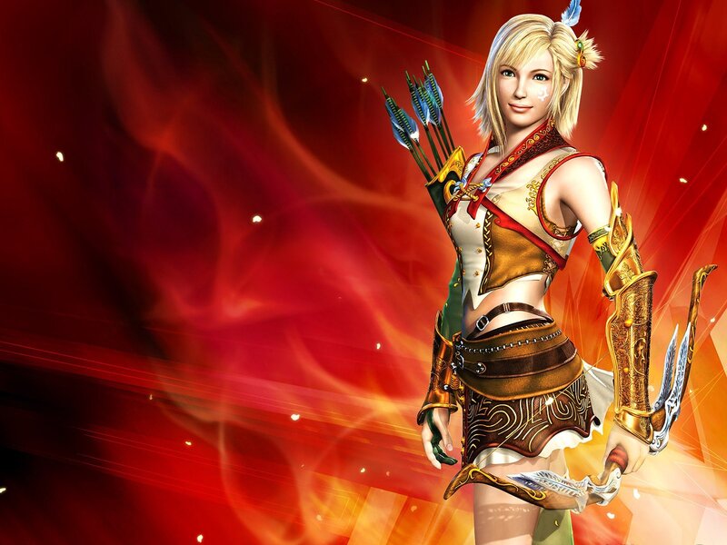 Female Archer Character — Red
