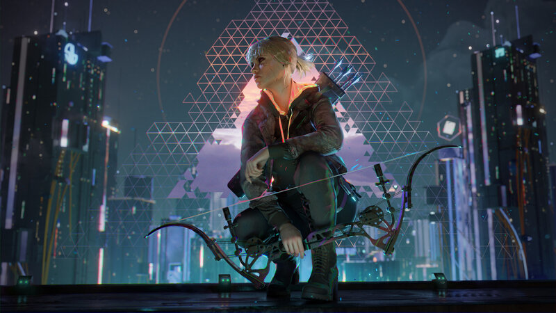 Female Archer Crouching
