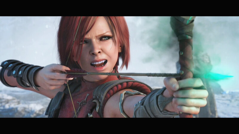 female archer in action