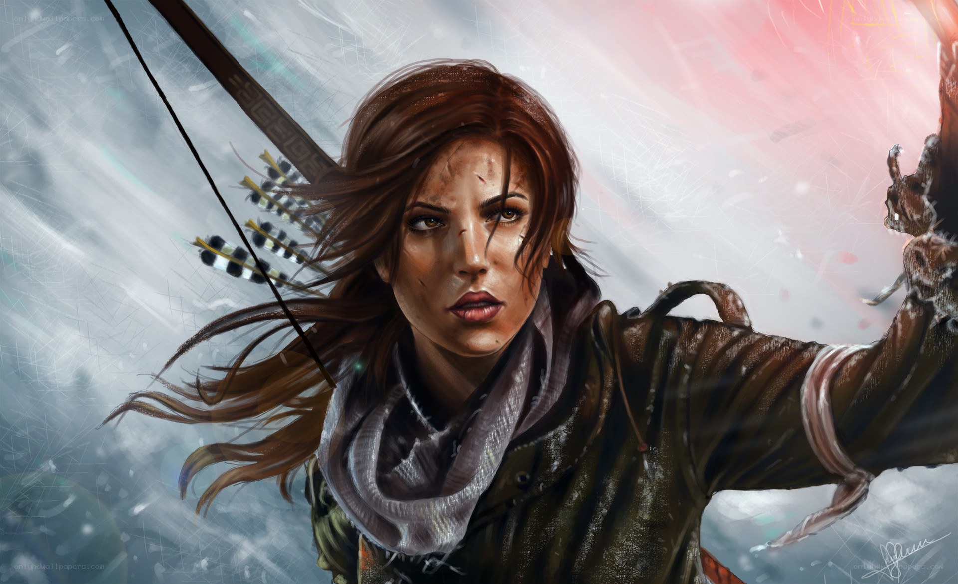 female archer in action