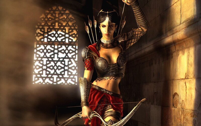 Female Archer in Armor — Brown, Dramatic, 3d Render