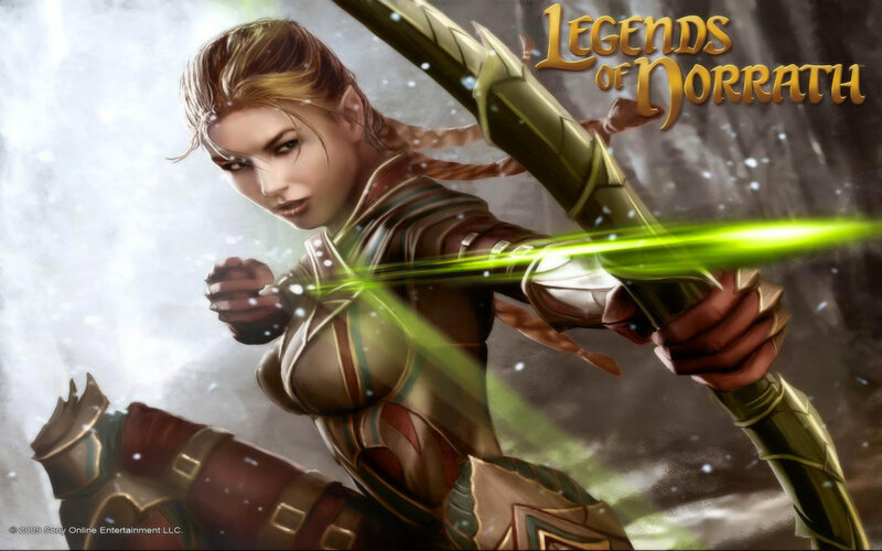 Female Archer in Armor — Green, Dramatic