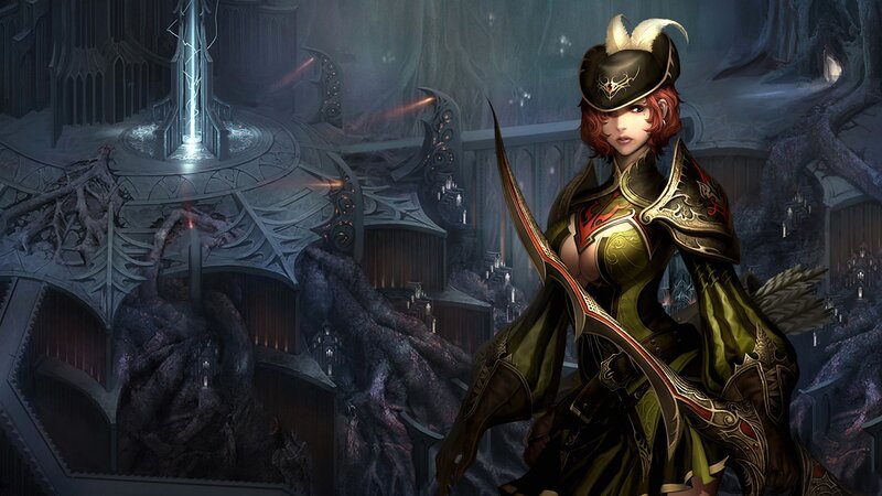 Female Archer in Armor — Green