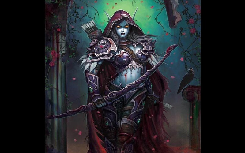 Female Archer in Armor — Purple, Dark, Dramatic