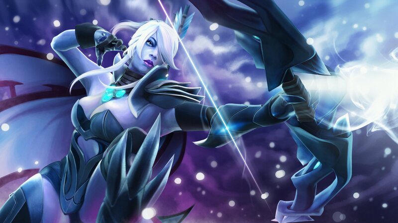 Female Archer in Armor — Purple, Dramatic, Night