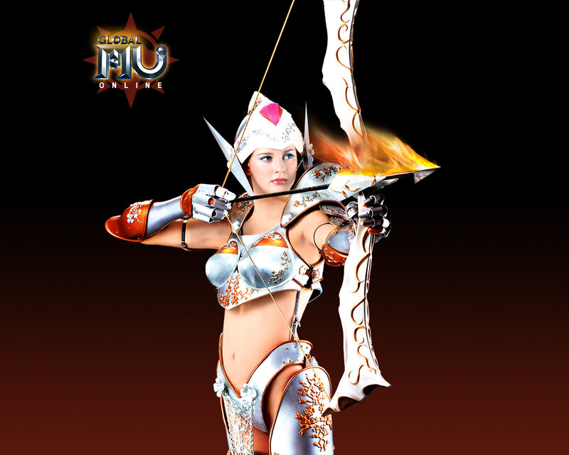 Female Archer in Armor — White