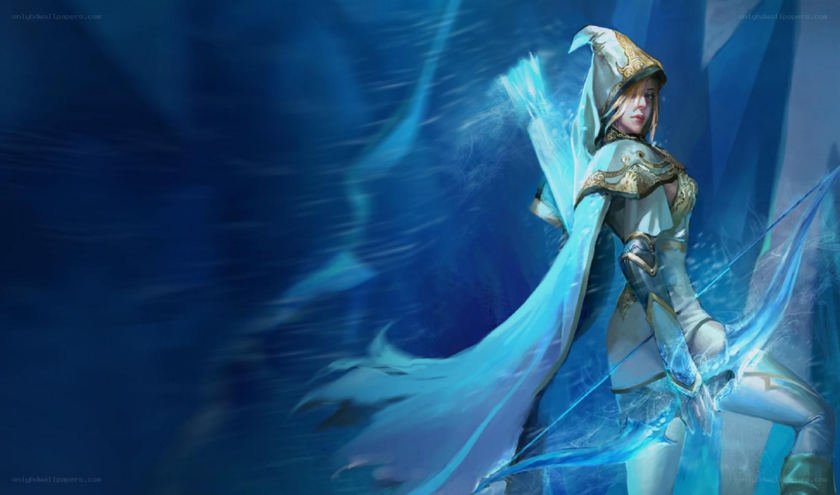female archer in blue armor