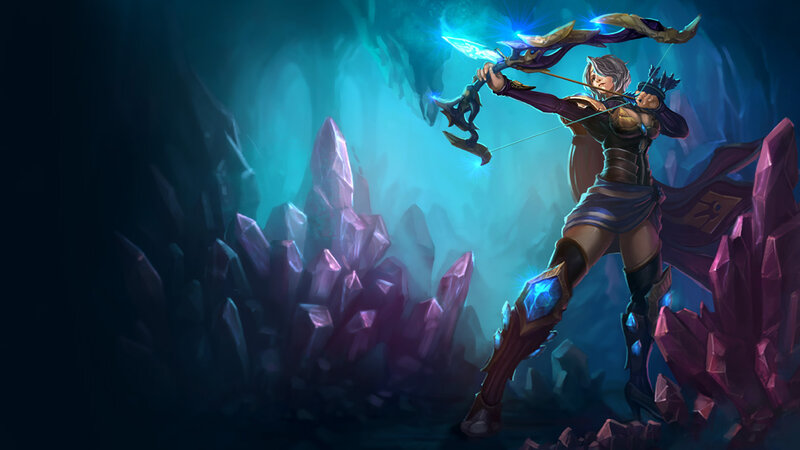 Female Archer in Cave — Blue, Dramatic, Night