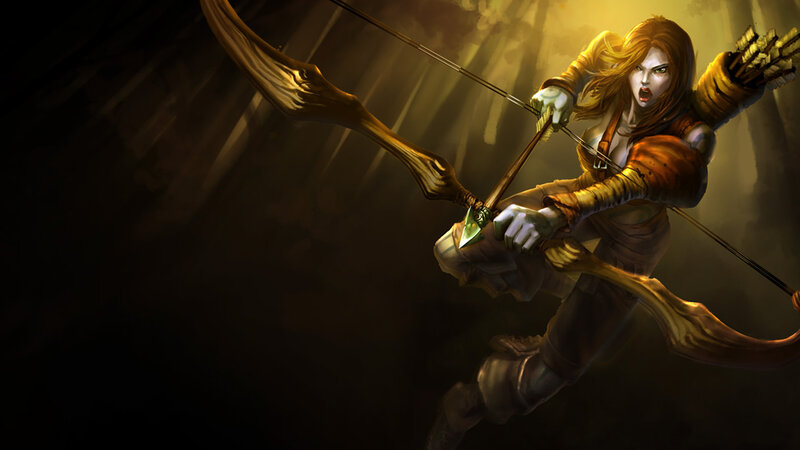 Female Archer in Combat — Brown