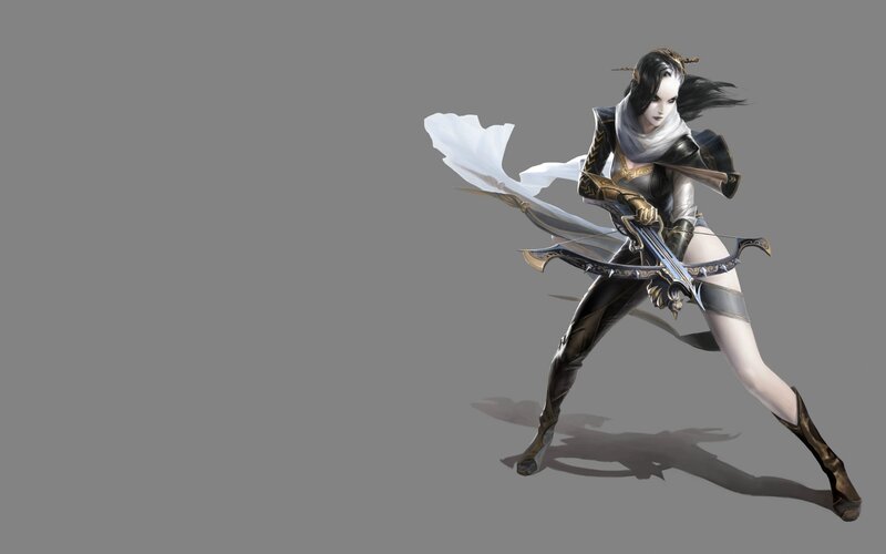 Female Archer in Combat Pose