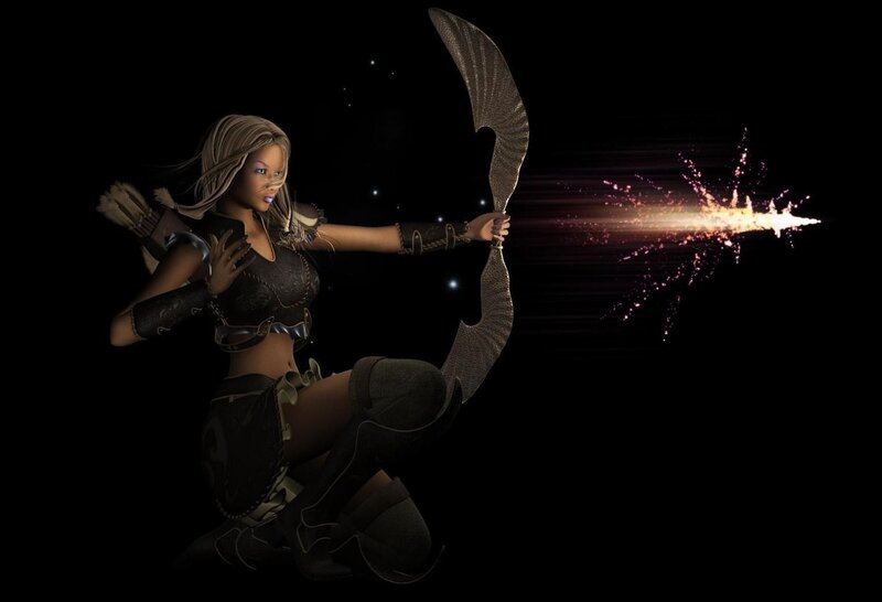Female Archer in Combat