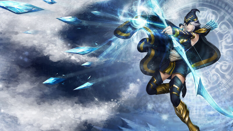Female Archer in Dark Armor — Blue