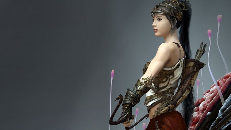 female archer in fantasy armor