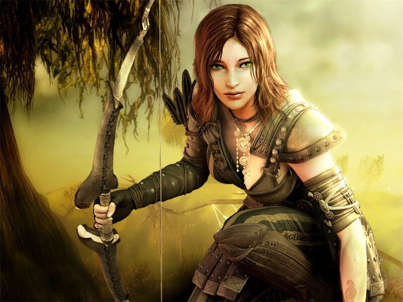 female archer in fantasy armor