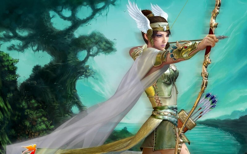 female archer in fantasy armor
