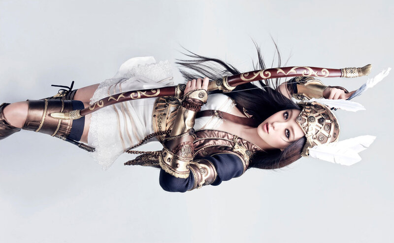 female archer in fantasy armor