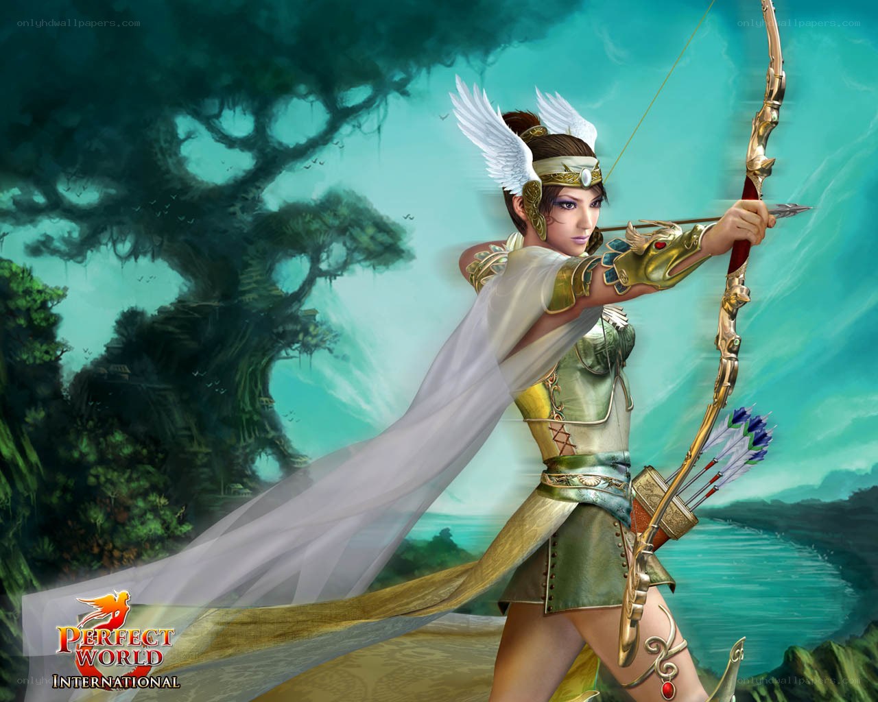 female archer in fantasy setting