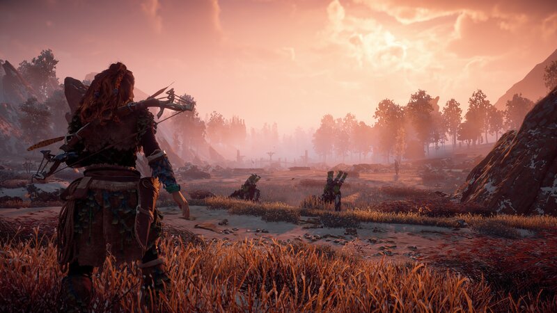 Female Archer in Field — Orange