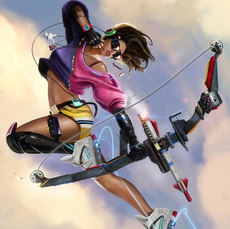 Female Archer in Flight