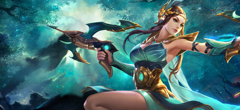 Female Archer in Forest — Blue, Dramatic, Night