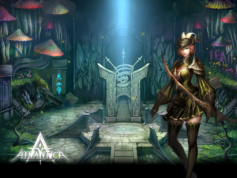 Female Archer in Forest — Green, Mysterious, Night