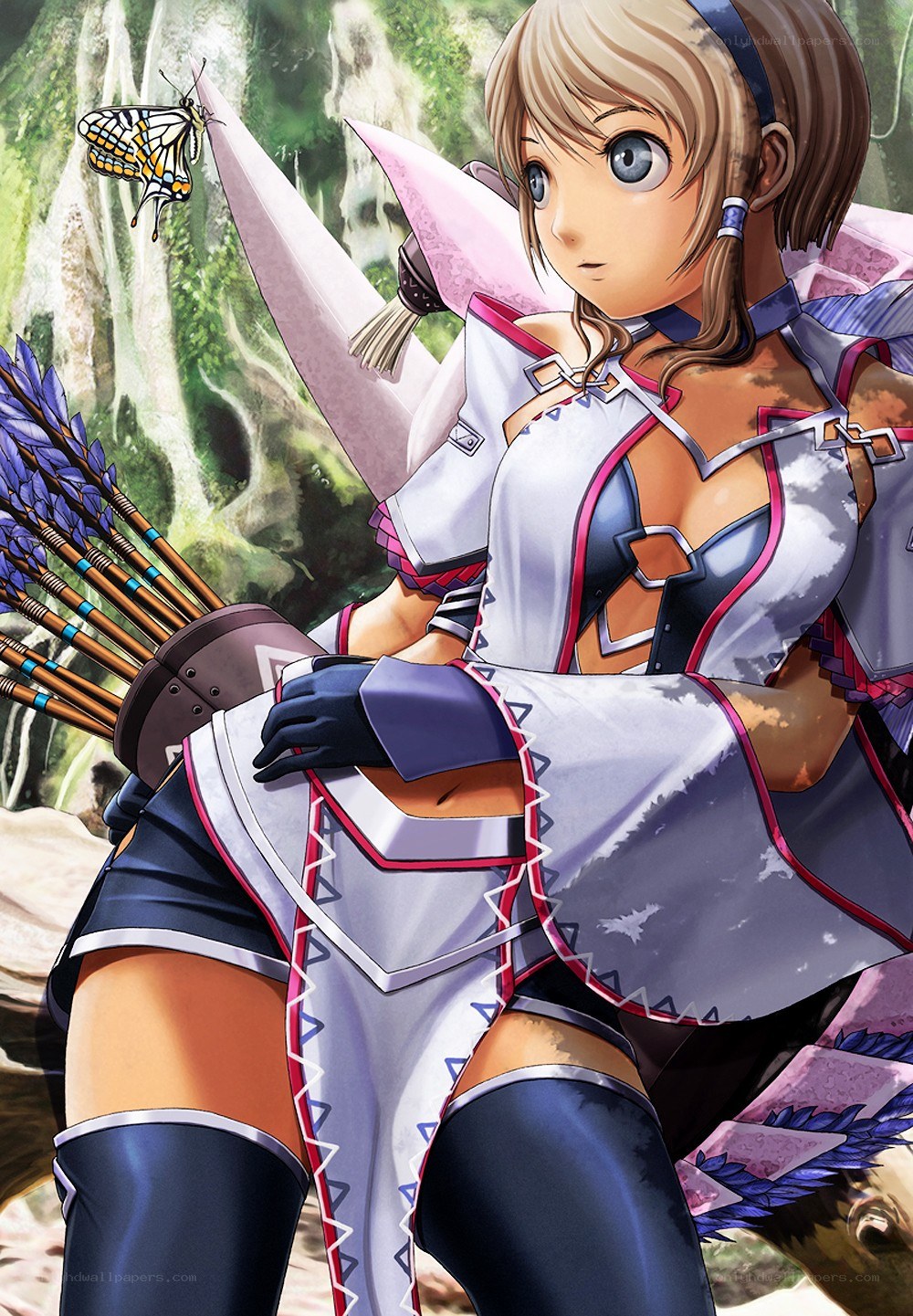 female archer in forest