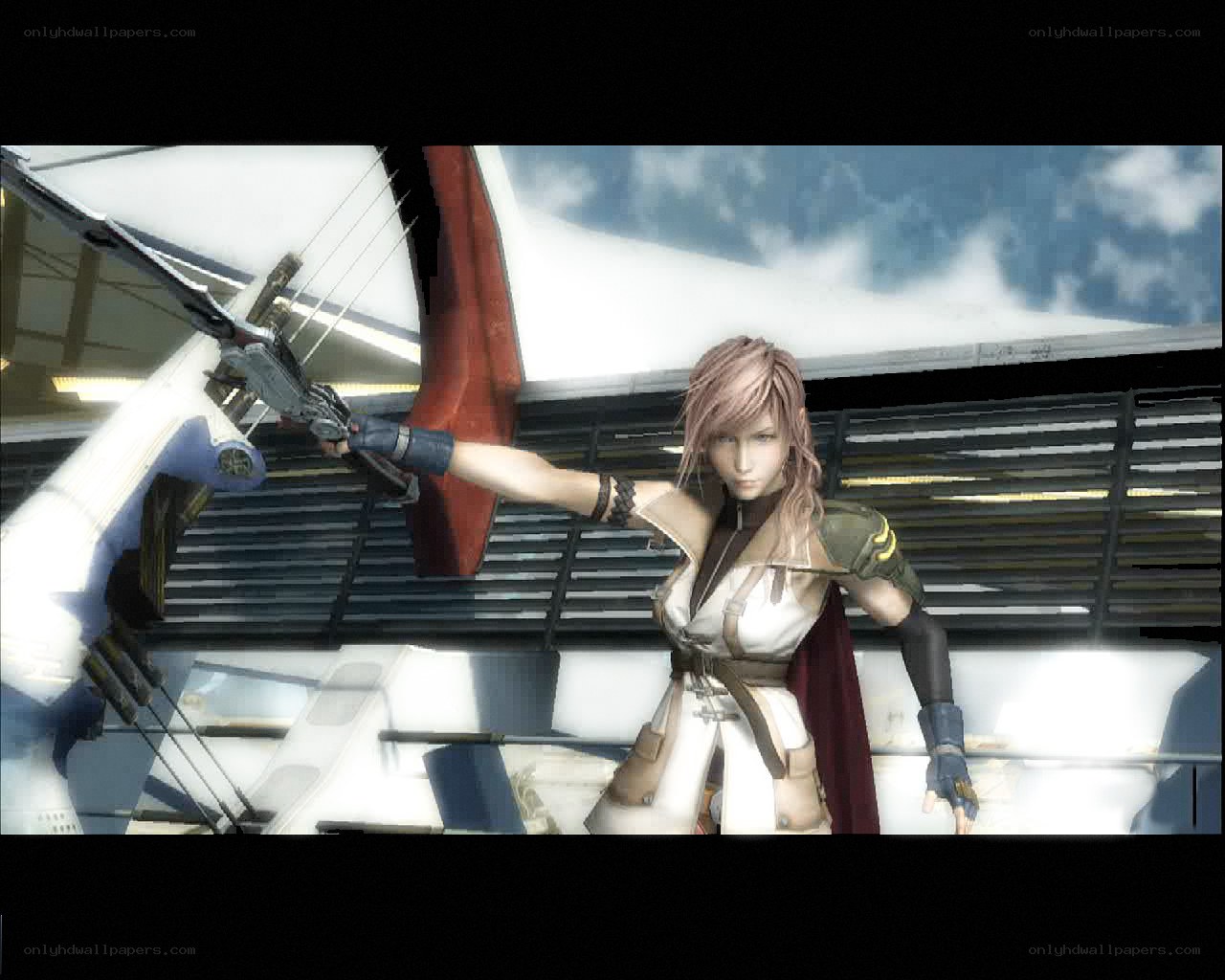 female archer in futuristic setting