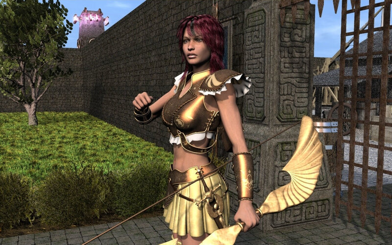 female archer in golden armor