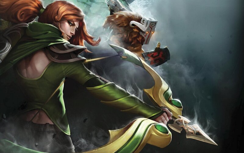 Female Archer in Green — Dramatic